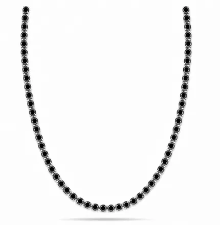 5MM Black VVS Moissanite Tennis Chain – 925 Sterling Silver, 14K White Gold Plated image 5