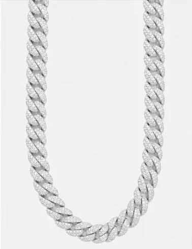 12MM VVS Moissanite Miami Cuban Link Chain – 925 Sterling Silver, 14K Gold Plated image 5